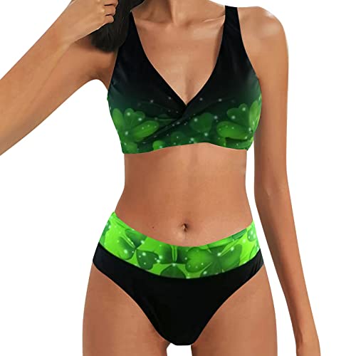 Bikini Damen Set Bauchweg Push Up High Waist Bikini-Sets Bademode Große Größen Sexy Bauch Weg Bikini Oberteil Große Brüste Triangel Bikinihosen Zweiteiler Neckholder Bandeau mit Bügel Swimming Suits von Kashyke