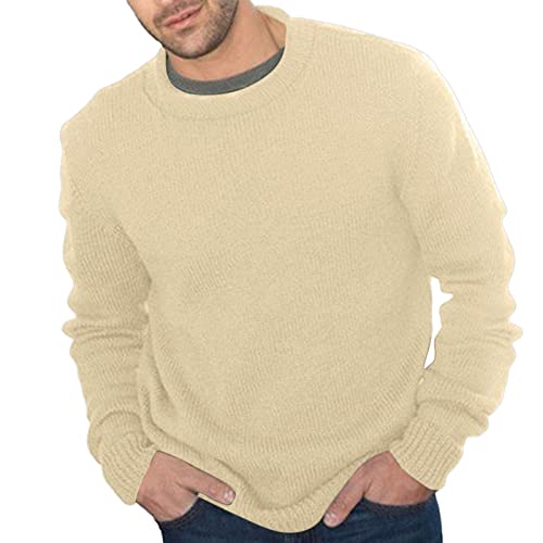 Kashyke Herren Pullover Langarm Strickpullover mit Streifen Rundhals Dünner Männer Strick Pullover für Winter & Sommer Modern Sweatshirt Langarm Feinstrick Freizeitpullover Training Fitness von Kashyke