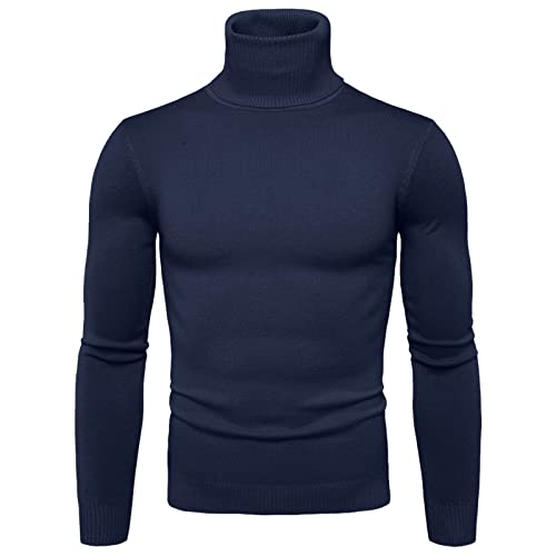 Kashyke Rollkragen Pullover Herren,Schwarz Weiß Grau Braun Blau Beiger Strickpullover Baumwolle Pullover Slim Fit Winter Warm Wolle Rollkragenpulli Grob Langarm 3Xl Pullover Herren Rollkragen von Kashyke