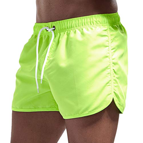 Running Shorts Herren Kurz Gym Sportshorts Schnelltrocknend Swim Shorts Retro Badeshorts Boardshorts Surfshorts Neon Orange Gelb Grün Sommer Cool Sporthose Kurze Hosen für Männer von Kashyke