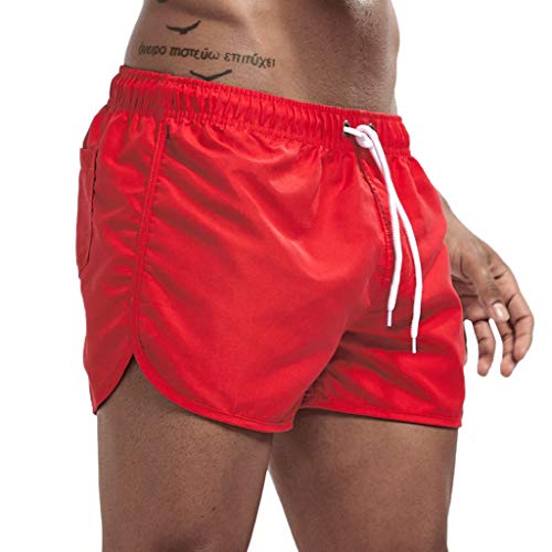 Running Shorts Herren Kurz Gym Sportshorts Schnelltrocknend Swim Shorts Retro Badeshorts Boardshorts Surfshorts Neon Orange Gelb Grün Sommer Cool Sporthose Kurze Hosen für Männer von Kashyke