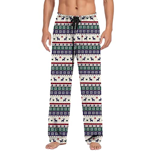 Kashyke Weihnachtspyjama Hose Herren Weihnachts Hose Lang Pyjama Weihnachten Schlafhosen Männer Lang Hosen Weihnachts Schlafanzughose Weihnachtsschlafhose Hose Pyjamahose Lang Freizeithose von Kashyke