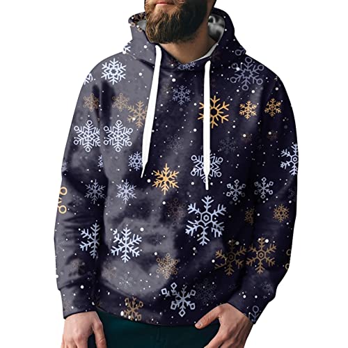 Weihnachtspullover Herren 3XL 4XL 5XL Pullover Weihnachten Baumwolle Übergröße Christmas Sweater Winter Warm Christmas Hoodie mit Kapuze 3D Druck Große Größen Weihnachtspulli für Männer von Kashyke