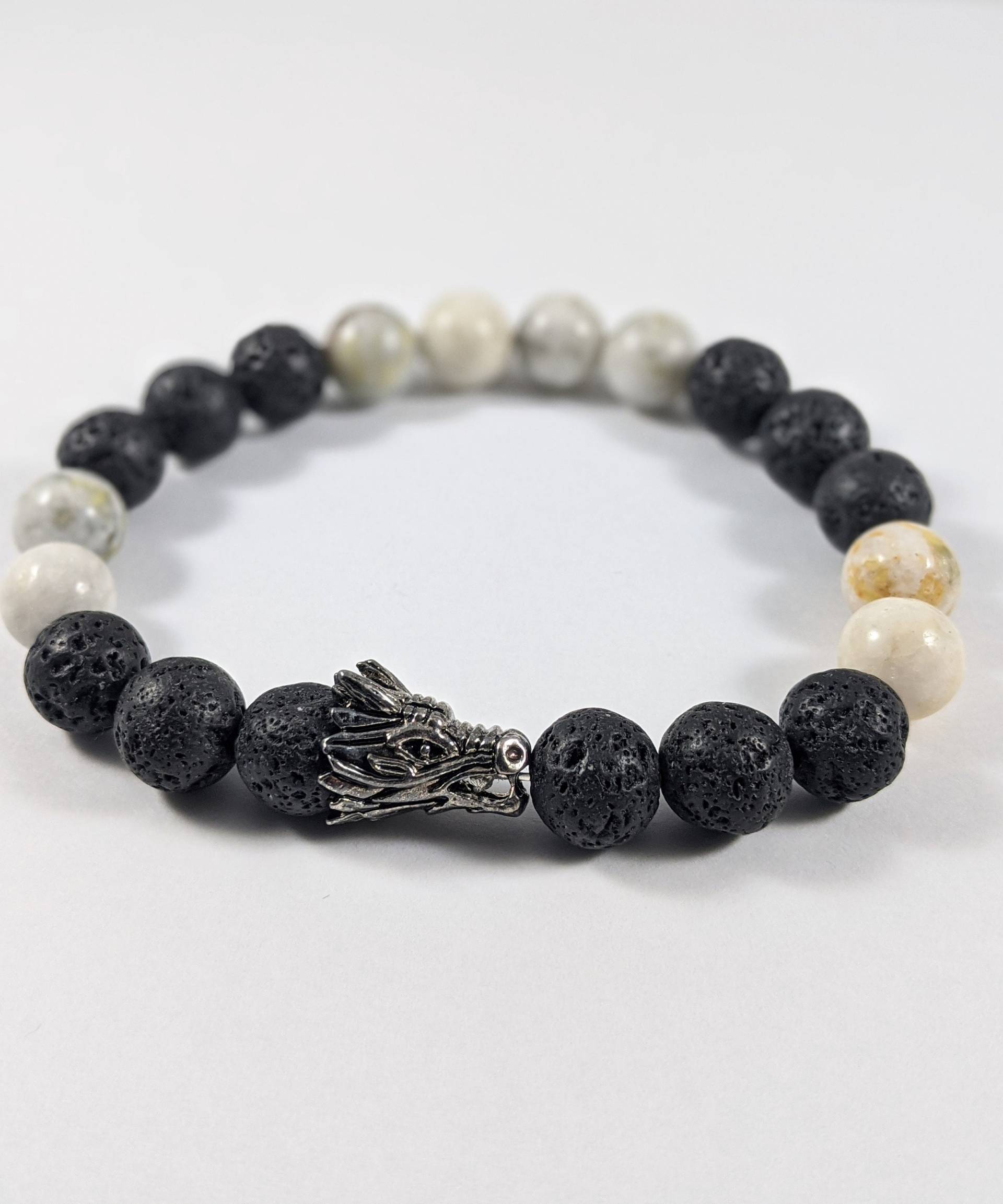 Lava Rock Herren Armband, Drachen Edelstein Naturstein Geschenk Für Ihn, Jade Armband Lava Rock Herren Armband, Drachen Edelstein Naturstein Geschenk Für Ihn, Jade Armband von KasiasWildMoonStudio
