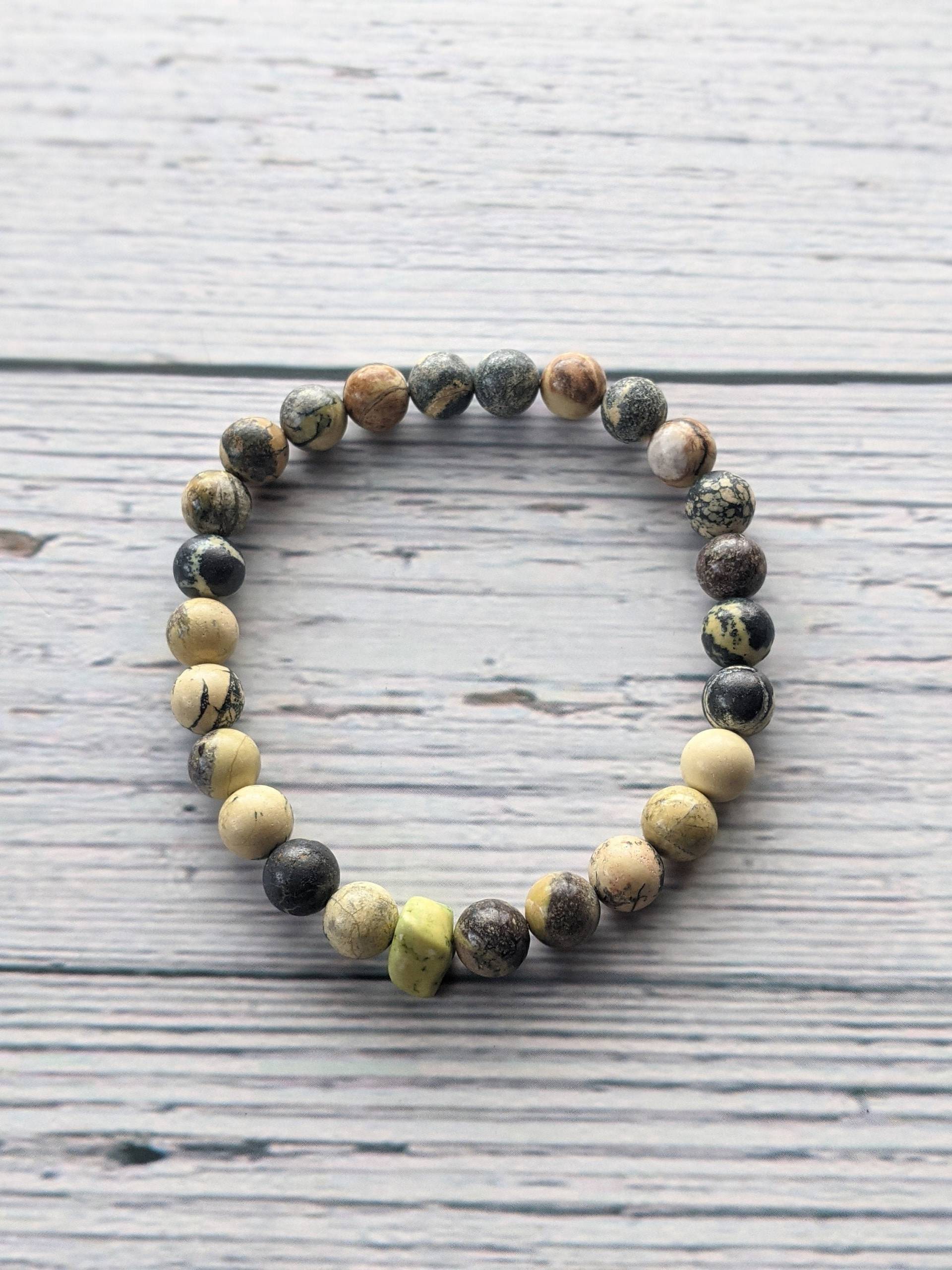 Türkis Armband, Gelbes Magnesit Boho Edelstein Naturstein Armband Türkis Armband, Gelbes Magnesit Boho Edelstein Naturstein Armband von KasiasWildMoonStudio