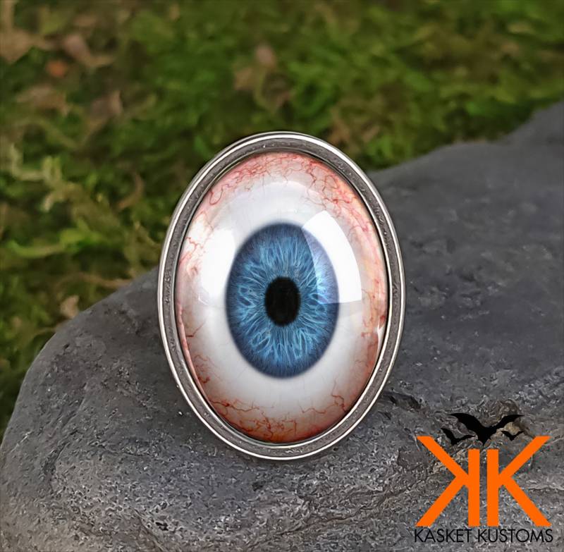 Blauer Augapfel Ring - E-Ossr 88-2-E-Ossr von KasketKustomsOnline