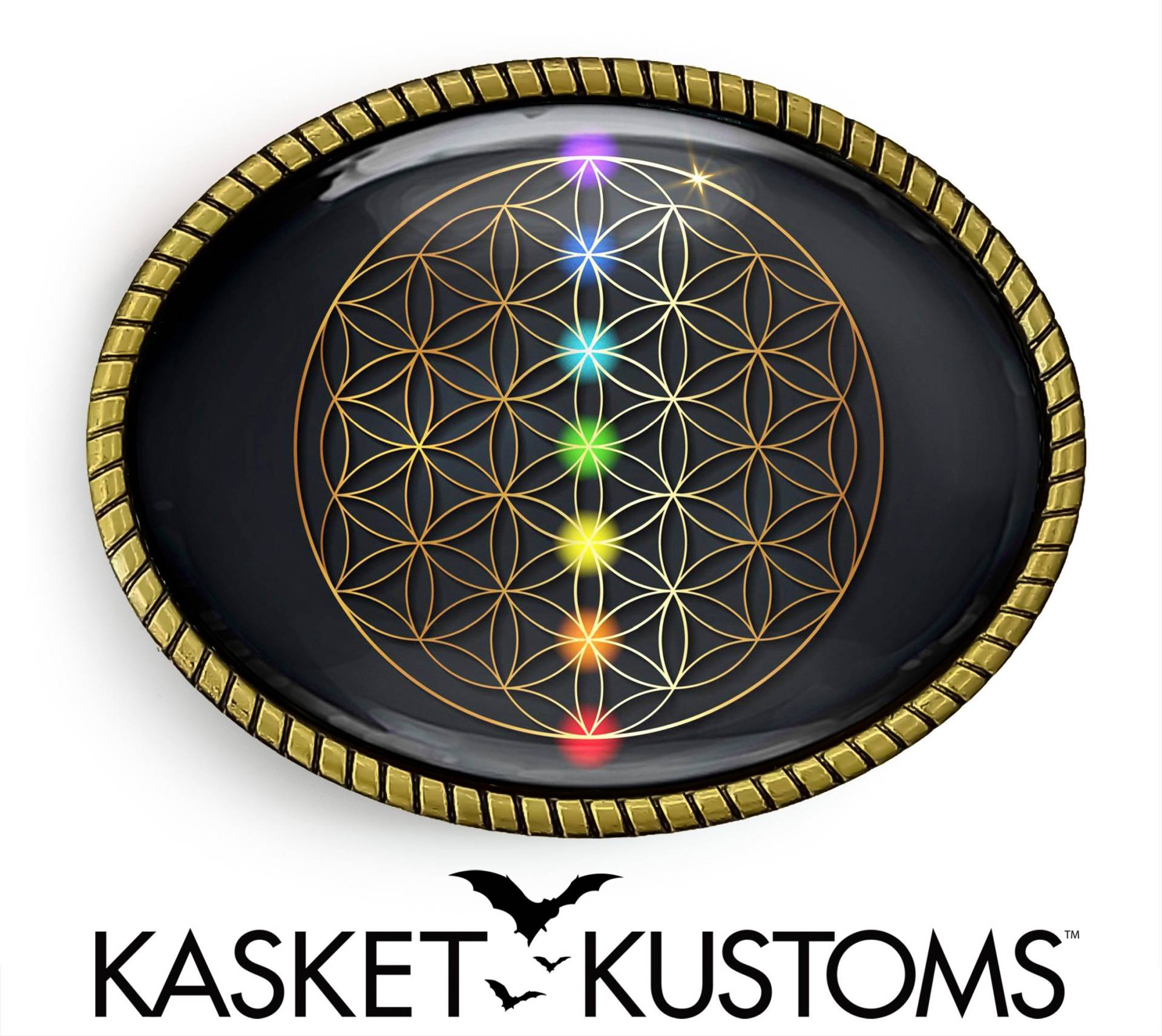 Chakra Heilige Geometrie Gürtelschnalle - Handgemachtes Tragbares Kunst Geschenk 794 von KasketKustomsOnline