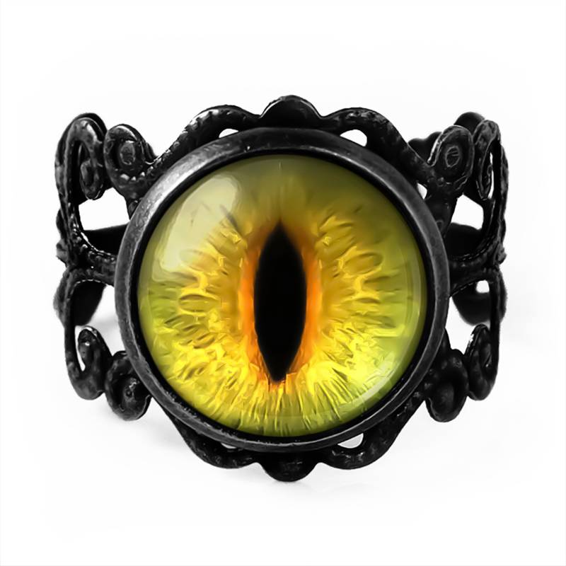Katzenaugen Ring - Präparatoren Tier Augapfel Verstellbaren Filigranen 32 von KasketKustomsOnline
