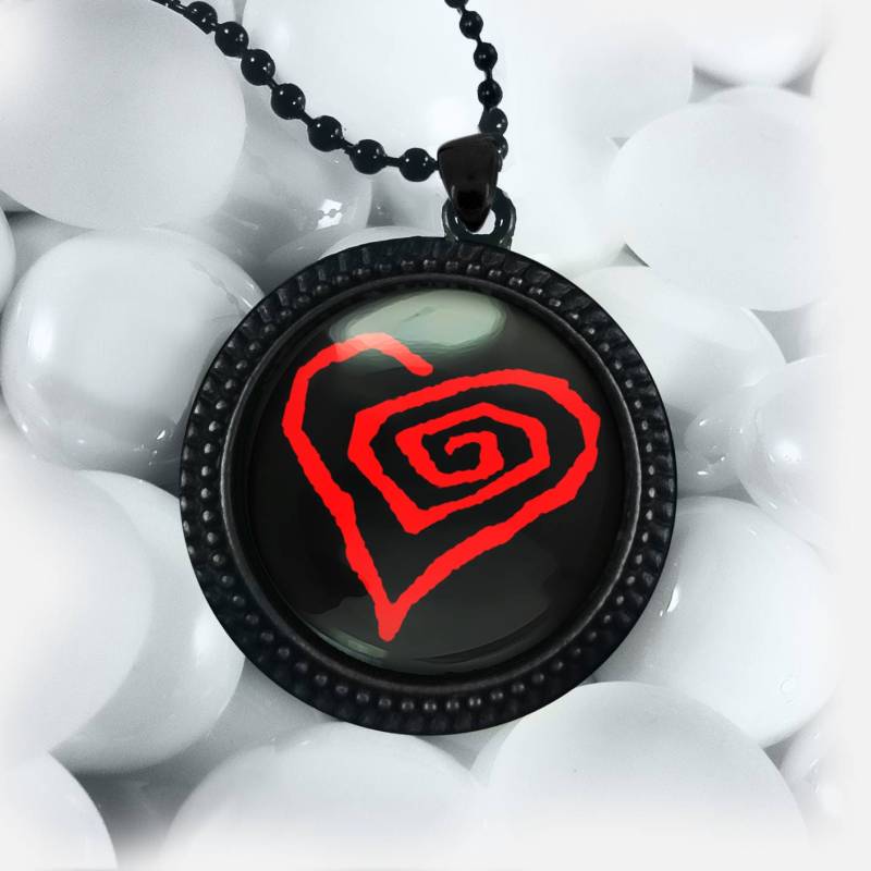 Marilyn Manson Industrial Musik Gothic Twisted Heart Logo Album Art Black Glam Rock Metal Schöne Menschen Anhänger Halskette + 24 "Zoll-Kette von KasketKustomsOnline