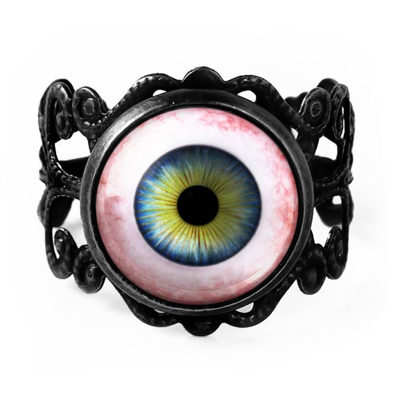 Menschliches Auge Ring - Präparierter Augapfel Verstellbarer Filigraner Oddity 22 von KasketKustomsOnline
