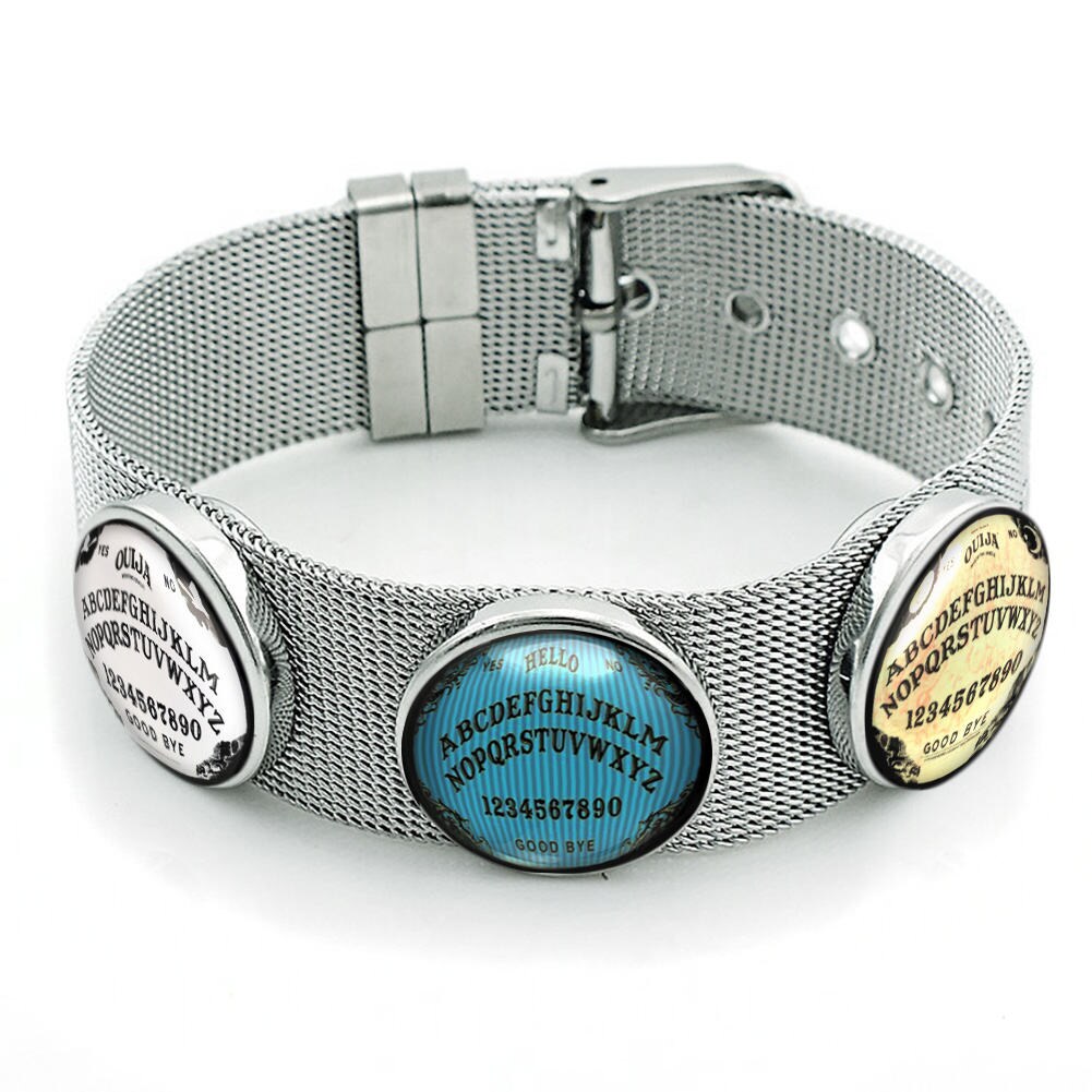 Ouija Board Kollektion Edelstahl Mesh Snap Armband Verstellbares Band Austauschbar Drei 18 Mm Snaps Enthalten von KasketKustomsOnline