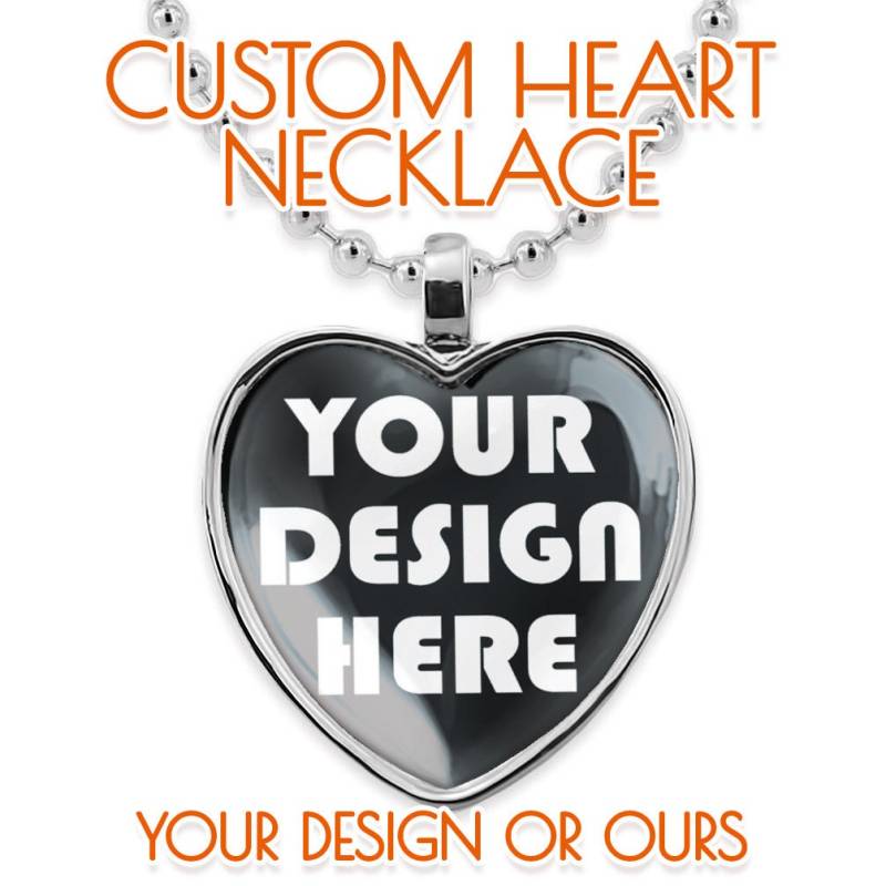 Personalisierte Herz Halskette - Personalisiertes Logo Bild Design Handmade Silber Anhänger von KasketKustomsOnline