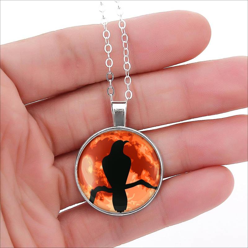 Raven Nevermore Halskette - Antike Bronze Gothic Halloween Anhänger + 24 "Zoll Kette 95 von KasketKustomsOnline