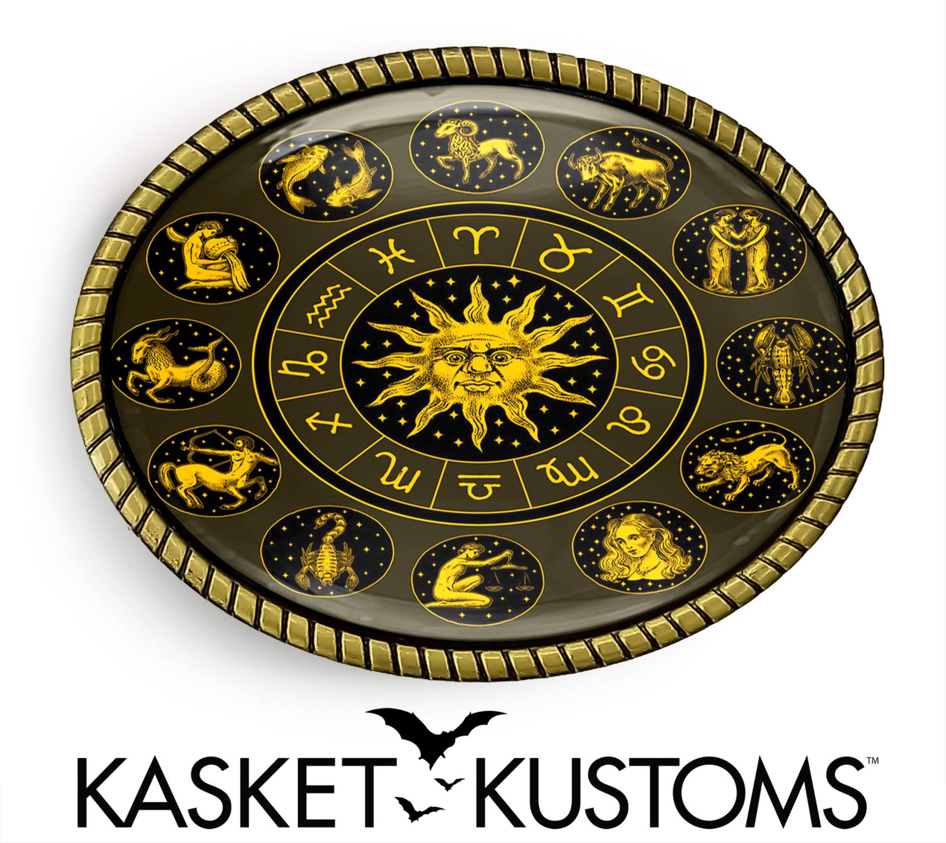 sternzeichen Rad Gürtelschnalle - Astrologie Horoskop Sonne 40 von KasketKustomsOnline