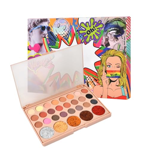 29 Farben Lidschatten Palette, Hochpigmentierte Augen Make-up Paletten, Glitter Matte Eyeshadow Make Up Palette, Augen Schminke Paletten Makeup Box für Frauen Mädchen (C) von Kaslaider