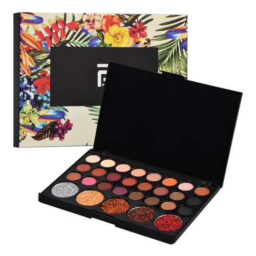 29 Farben Lidschatten Palette, Hochpigmentierte Augen Make-up Paletten, Glitter Matte Eyeshadow Make Up Palette, Augen Schminke Paletten Makeup Box für Frauen Mädchen von Kaslaider