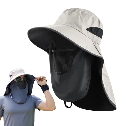 Herren Breiter Krempe Mesh Tropenhut, Outdoor Safari Sommerhut mit Gesichtsbedeckung und Nackenklappe Faltbarer Anglerhut Fischerhut Sonnenhüte Mens Fishing Sun Hats für Camping, Wandern und Reisen Herren Breiter Krempe Mesh Tropenhut, Outdoor Safari Sommerhut mit Gesichtsbedeckung und Nackenklappe Faltbarer Anglerhut Fischerhut Sonnenhüte Mens Fishing Sun Hats für Camping, Wandern und Reisen von Kaslaider