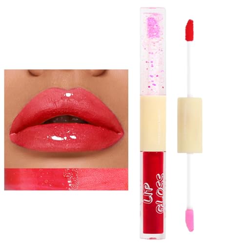 2-in-1-Lippenstift und Glanz | Feuchtigkeitsspendendes Lipgloss-Öl mit zwei Enden,Wasserfester Lippenstift mit Spiegeleffekt für Frauen, feuchtigkeitsspendendes Lipglossöl, Kasmole von Kasmole