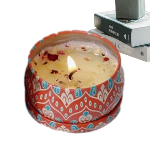 Aromatherapie-Kerze | 80g Sojawachs-Teelichter - Exquisite Kerzengläser im Design von Sojawachs-Teelichtern, getrockneten Blumen, Aromatherapie-Kerzen für Stressabbau, Entspannung, von Kasmole