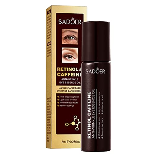 Augenöl | Koffein-Retinol-Augenmassageöl | 0,28 Unzen energetisierendes Augenöl gegen Augenringe und Schwellungen, feuchtigkeitsspendende Augenessenz für Männer und Frauen Kasmole von Kasmole