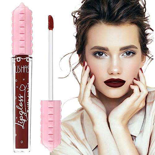 Feuchtigkeitsspendender Lipgloss | Lippenstift Matt | Roter Lippenstift, wischfest, leichte, nicht klebrige, feuchtigkeitsspendende Lippentönung für Damen und Mädchen, Lippen-Make-up Kasmole von Kasmole