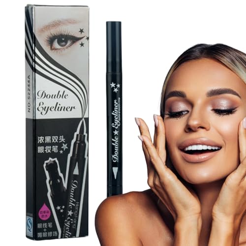 Flüssiger Eyeliner-Stift - Professioneller flüssiger Eyeliner mit Stempelschablonen | Flüssiger Eyeliner-Stift, langlebiger, wasserfester, professioneller Flüssig-Eyeliner Kasmole von Kasmole