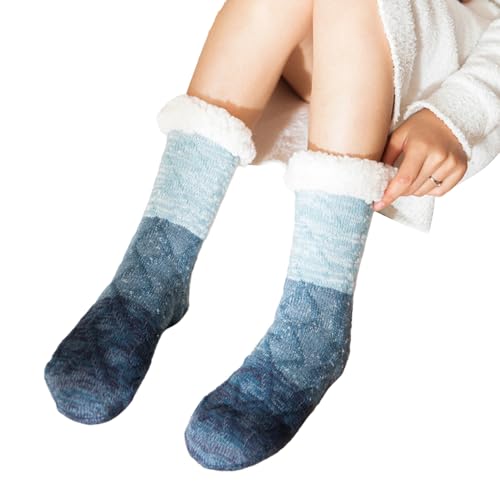 Fuzzy-Bodensocken,Bodensocken für den Innenbereich - Warme lange Bodensocken,Bequeme Gripper-Slipper-Socken, rutschfeste, flauschige Schlafsocken, Geschenk für schwangere Frauen von Kasmole