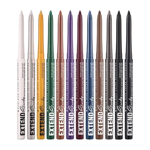 Gel Eye Liner Stifte, Gel Eye Liner Set | 12 Farben wasserdichte Augenfarbe,Langlebige professionelle Gelstifte, Kosmetik-Set Make-up Make-up von Kasmole