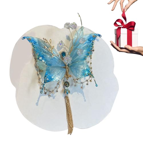 Haarspangen,Glitzer Chinesische Haarklammer - Seiden Schleife Elegante Rose Glänzende Quasten Haarschmuck Für Jugendliche Mädchen Frauen Formelle Anlässe Cosplay Hochzeit Abschlussball Schule von Kasmole