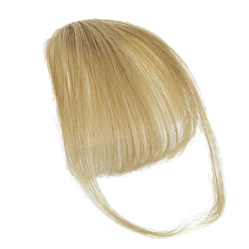 Kasmole Bang-Extensions Clip-Echthaar, Clip-on-Pony-Echthaar - Clip on Air Bangs Französischer Pony - Französischer Pony zum Anklipsen, stilvolle Fransen-Haarteile in natürlichen Farben für Mädchen, von Kasmole