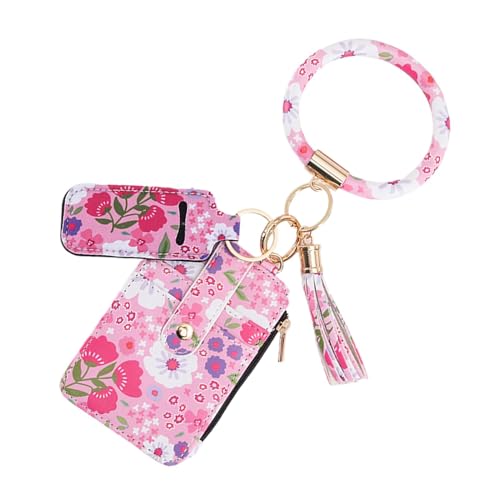 Kleine Geldbörsen für Damen mit Blumenmuster, Kreditkartenetui mit Blumenmuster,Schlankes Portemonnaie mit Kreditkartenetui - Mehrzweck-Reise-niedliches dünnes Kartenetui, tragbares süßes von Kasmole