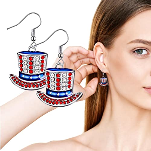 Patriotische Ohrringe | Ohrhänger der Unabhängigkeit – Ohrhänger in Tropfenform Patriotische 4. Juli Geschenk Schmuck von Kasmole