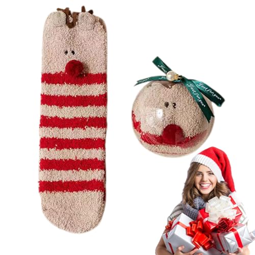 Süße Fuzzy-Socken - Flauschige Socken mit Weihnachtsthema | Gemütliche Socken für Frauen, Teenager-Mädchen, zum Schlafen im Innenbereich, Wintersocken für Weihnachtsgeschenke Kasmole von Kasmole