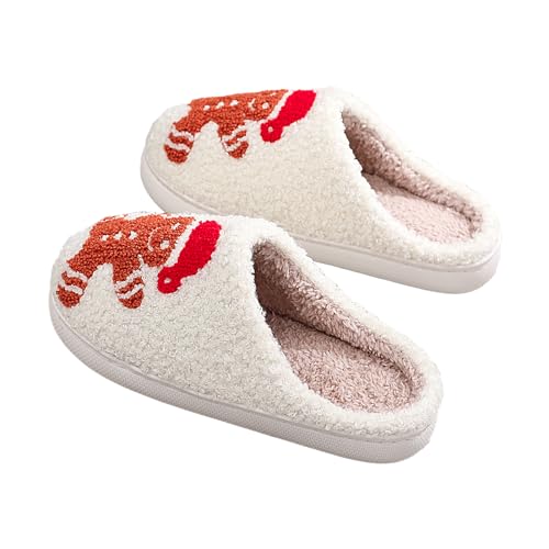 Urlaubshausschuhe für Damen - Rutschfester Urlaubs-Slipper,Weihnachtshausschuhe, Fleece-Außenhausschuhe, Hausschuhe zum Spazierengehen, Einkaufen Kasmole von Kasmole