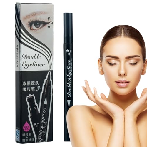 Wasserfeste Eyeliner-Flüssigkeit,Professioneller flüssiger Eyeliner mit Stempelschablonen | Flüssiger Eyeliner-Stift, langlebiger, wasserfester, professioneller Flüssig-Eyeliner Kasmole von Kasmole