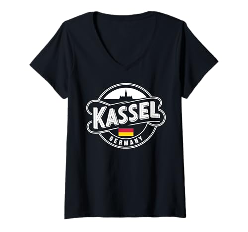 Damen Kassel Deutschland Stadtreise Urban Explorer T-Shirt mit V-Ausschnitt Damen Kassel Deutschland Stadtreise Urban Explorer T-Shirt mit V-Ausschnitt von Kassel Germany Urban Travel City Explorer Apparel