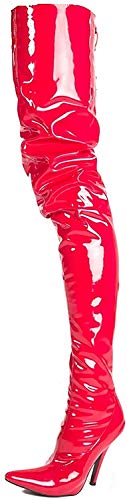 Crotch Overknee High Heels schwarz oder rot Gr 36-46 (43, Rot) von Kassiopeya