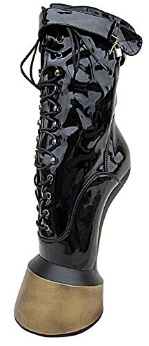 Extrem Pony High Heels Boots schwarz Gold Gr 37 Neu von Kassiopeya