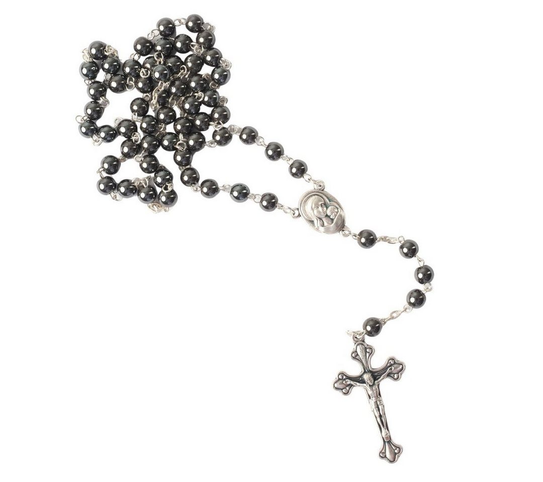 Kassis Kette ohne Anhänger Rosenkranz mit ovalen Hämatitperlen, handgemacht, aus Bethlehem, Gebetskette, Christlicher Schmuck Kassis Kette ohne Anhänger Rosenkranz mit ovalen Hämatitperlen, handgemacht, aus Bethlehem, Gebetskette, Christlicher Schmuck von Kassis