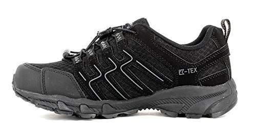 Kastinger Trailrun Wasserdichter Damen und Herren Outdoor-Halbschuh, K-TEX Membran für Wasserdichtigkeit und Atmungsaktivität, Schnellschnürung, Multisportschuh, black/charcoal, 38 von Kastinger