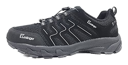 Kastinger Trailrun Wasserdichter Damen und Herren Outdoor-Halbschuh, K-TEX Membran für Wasserdichtigkeit und Atmungsaktivität, Schnellschnürung, Multisportschuh, black/charcoal, 41 von Kastinger