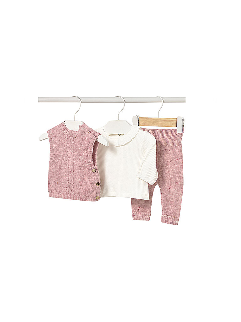 MAYORAL Baby Set 3-teilig Langarmshirt, Pullunder und Hose rosa | 56 von Kastner & Öhler DE/AT