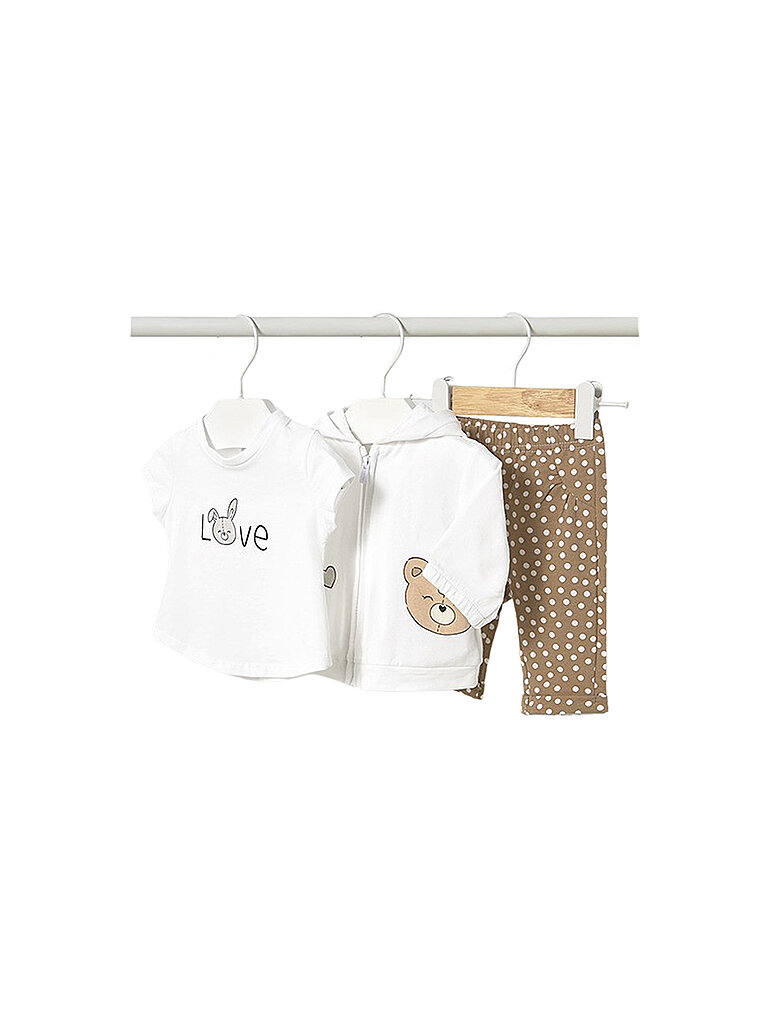 MAYORAL Baby Set 3-teilig T-Shirt, Sweatjacke und Leggings weiss | 74 von Kastner & Öhler DE/AT