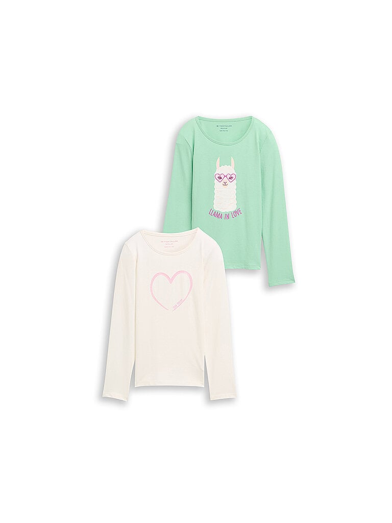 TOM TAILOR Mädchen Langarmshirt 2er Pkg.  weiss | 128-134 von Kastner & Öhler DE/AT