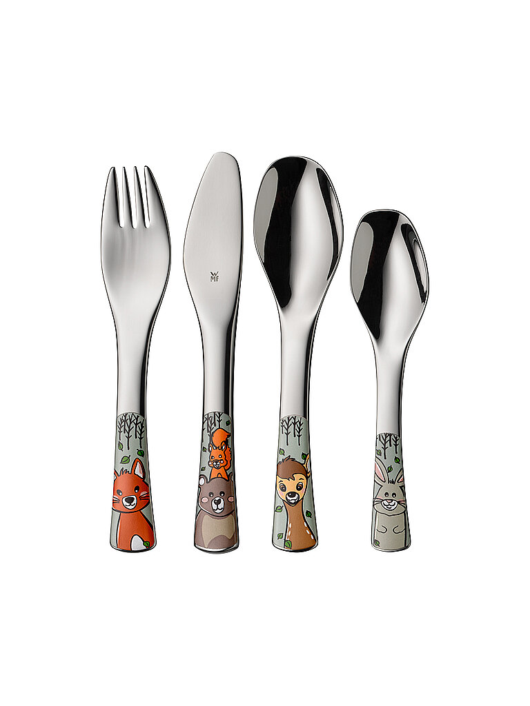 WMF Kinder Besteck 4tlg. WALDFREUNDE Cromarg.Bunt  silber von Kastner & Öhler DE/AT