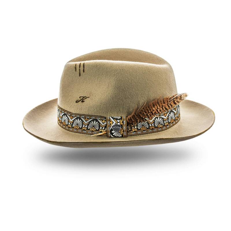 Handgearbeiteter Woll-Filzhut -Pino- mit Hutband und Brandings der Marke Kastori XL von Kastori