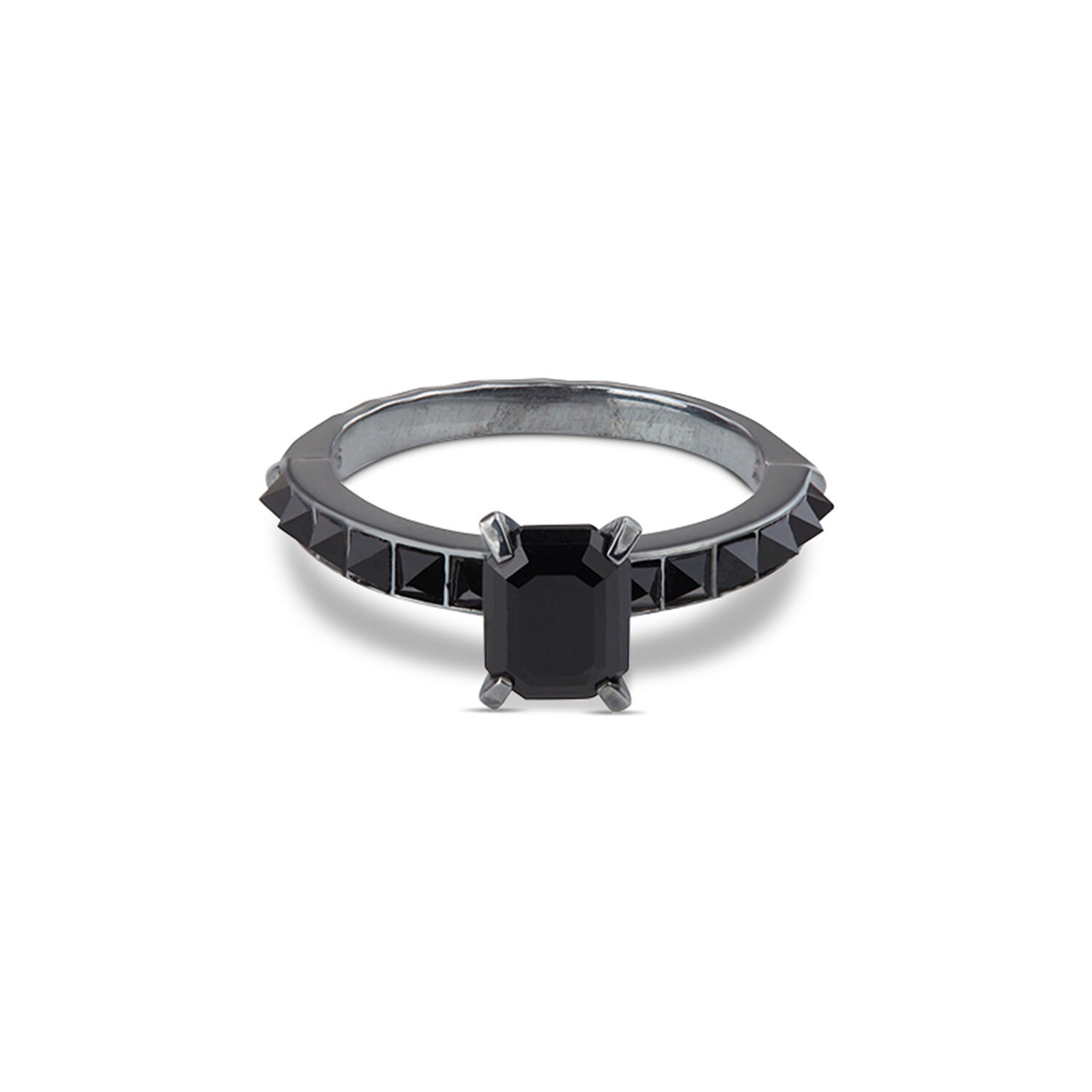 Smaragd Cut Krokodil Ring Schwarz Stacking von KasunLondon