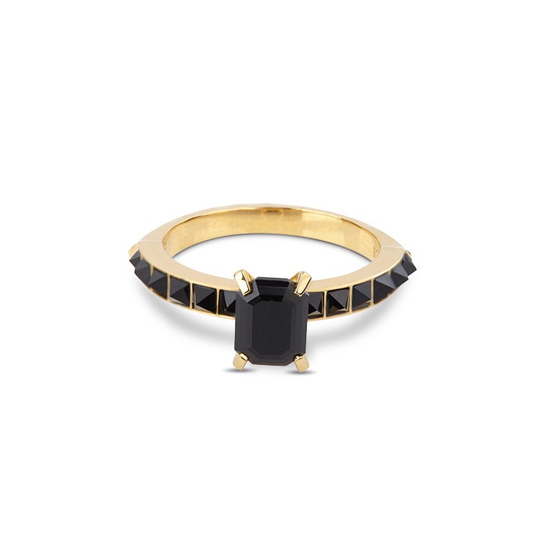stacking Ring Gold Smaragd Krokodilschliff stacking Ring Gold Smaragd Krokodilschliff von KasunLondon