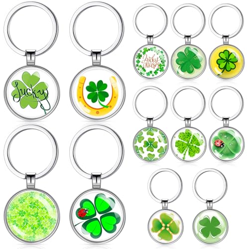 Kasyat 12 Stück Glücksbringer Schlüsselanhänger Kleeblatt Schlüsselanhänger Glücksanhänger Viel Glück Geschenke Abschiedsgeschenk für Kollegen Glücksgeschenk für Frauen Freundin Kollegen Neuer Job von Kasyat
