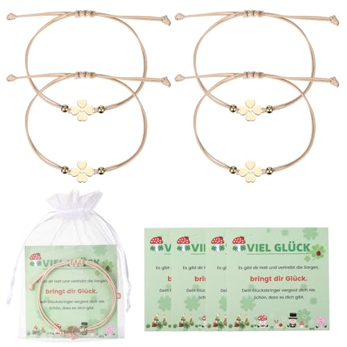 Kasyat 4 Sets Glücksbringer Armband Schulabschluss Geschenk Karte für Frauen Abschlussgeschenk Souvenir Glücksgeschenk von Kasyat